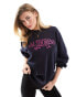 Threadbare Ski embroidered sweater in navy