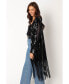 ფოტო #3 პროდუქტის Women's Miriam Sequin Fringe Duster Trench Coat