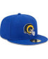 ფოტო #2 პროდუქტის Men's Royal Los Angeles Rams Throwback Main 59FIFTY Fitted Hat