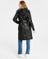 ფოტო #2 პროდუქტის Women's Hooded Belted Quilted Coat