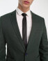 ASOS DESIGN wedding skinny cotton blazer in forest green