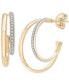 ფოტო #1 პროდუქტის Diamond Double Small Hoop Earrings (1/4 ct. t.w.) in Gold Vermeil, Created for Macy's