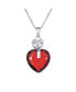 ფოტო #2 პროდუქტის Romantic Key to Her Heart AAA 10 CTW CZ Ruby Red Cubic Zirconia Large Heart Necklace Pendant For Women Teens .925 Sterling Silver 16,18 Inches Chain