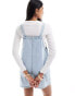 Фото #4 товара Mango oversized dungarees in light blue