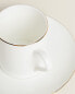 Фото #14 товара Чашка и блюдце для кофе из костяного фарфора "Gold" ZARAHOME
