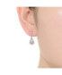 ფოტო #2 პროდუქტის Sterling Silver with Rhodium Plated Clear Round Cubic Zirconia Solitaire with Accent Teardrop Earrings