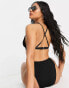 Free Society mix and match crinkle multiway triangle bikini top in black