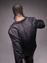 Topman velvet and satin mix shirt in black