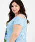 ფოტო #2 პროდუქტის Plus Size Julia Jungle Cold-Shoulder Top, Created for Macy's