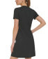Фото #2 товара Women's Metallic-Logo V-Neck Short-Sleeve Dress