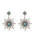 Faux Turquoise Starburst Earrings