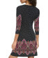 Women's Paisley 3/4-Sleeve Shift Dress