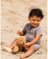 Фото #2 товара Костюм для малышей Deux Par Deux Топ и шорты из органического хлопка Dark Grey с принтом пиксельной собаки - для младенцев