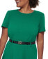 Plus Size Belted A-Line Short-Sleeve Dress