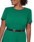 ფოტო #8 პროდუქტის Plus Size Belted A-Line Short-Sleeve Dress