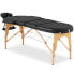 Фото #2 товара Stół łóżko do masażu przenośne składane z drewnianym stelażem Colmar Black do 227 kg czarne