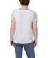 ფოტო #2 პროდუქტის Petite Lace Petal Short Sleeve Top