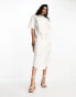 & Other Stories crochet insert midi shirt dress in white