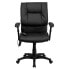 Фото #3 товара Mid-Back Massaging Black Leather Executive Swivel Chair With Adjustable Arms