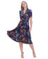 ფოტო #4 პროდუქტის Petite Floral-Print Twist-Front Midi Dress