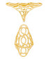 ფოტო #2 პროდუქტის Gold Plated Shiny Polished Swirl Oval Open Design Ring