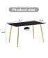 Фото #4 товара Minimalist Black Marble Dining Table with Gold Legs