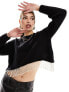 Фото #3 товара & Other Stories cropped jumper in black with faux pearl fringed hem detail