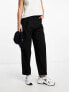 ASOS DESIGN Tall tapered trouser with turn up hem in black