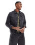 Фото #1 товара DTT slim fit denim jacket in dark grey