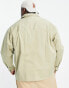 Calvin Klein Jeans Big & Tall utility overshirt with zip detail in stone