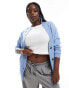 Фото #1 товара ONLY Curve longline cardigan in light blue melange