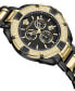 Men's Swiss Chronograph V-Greca Two-Tone Stainless Steel Bracelet Watch 46mm