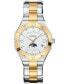 ფოტო #1 პროდუქტის Women's Swiss Be Balmain Moonphase Diamond (1/20 ct. t.w.) Two-Tone Stainless Steel Bracelet Watch 33mm