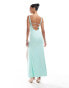 ASOS DESIGN slash neck maxi dress with strappy back in mint