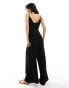 Фото #3 товара ASOS DESIGN high apex wide leg jumpsuit in black