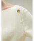 Dubrovnik 3/4 Sleeved Silk Top With Button Accents for Women