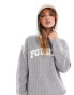 4th & Reckless knitted rib logo hoodie in grey grau, 34 - фото #2