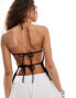 COLLUSION halter top with strappy back in black