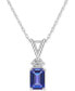 Фото #2 товара Tanzanite (1 ct. t.w.) & Diamond Accent 18" Pendant Necklace in 14k Gold