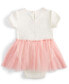 ფოტო #2 პროდუქტის Baby Girls Minnie Mouse Ribbed Bodysuit Tulle Dress & Headband, 2 Piece Set