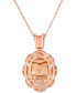 Le Vian neopolitan Opal (4-1/2 ct. t.w.) & Diamond (3/4 ct. t.w.) Braided Halo 18" Pendant Necklace in 14k Rose Gold