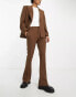 Фото #2 товара ASOS DESIGN flare suit trouser in brown