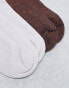 Dickies portsmouth ankle socks in brown and white