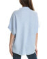 Forte Cashmere Textured Funnel Cashmere Popover Women's Blue L