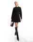 Фото #2 товара & Other Stories seam detail mini dress in black