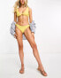 Фото #4 товара & Other Stories crinkle tie front triangle bikini top in yellow