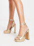 Фото #1 товара Pimkie buckle detail high heeled sandals in Gold