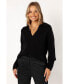 ფოტო #1 პროდუქტის Women's Zala V-neck Collar Knit Sweater