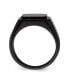 Stainless Steel Polished Black IP-plated Signet Ring