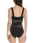 Фото #2 товара Carmen Marc Valvo Spliced One-Piece Women's